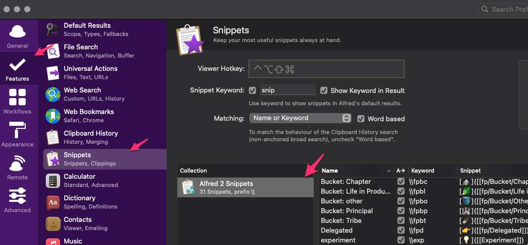 How to view or create snippets